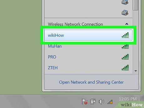 Click the name of a wireless network.